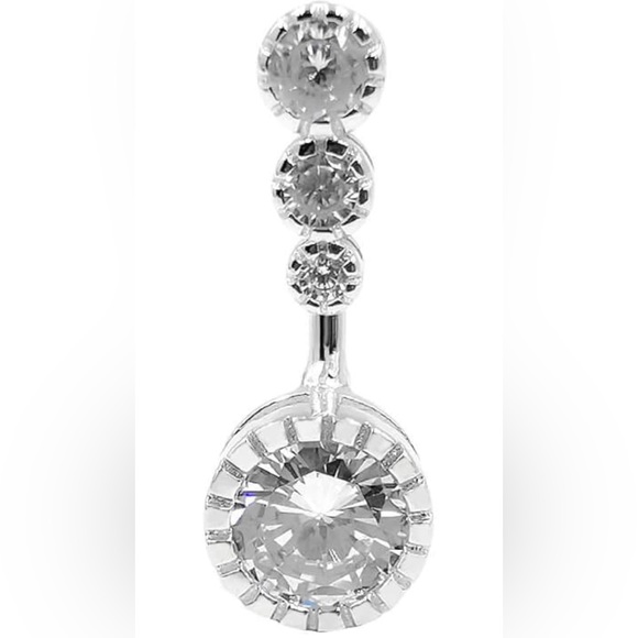 Sterling Silver Belly Button Rings, Real 925 Sterling Silver, 14G Sterling Silve - Picture 1 of 3